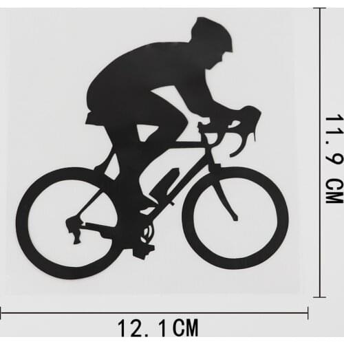 12.1CMX11.9CM Bicycle Rider Bike Extreme sports Decal Vinyl Car Sticker Black/Silver 8A-0764