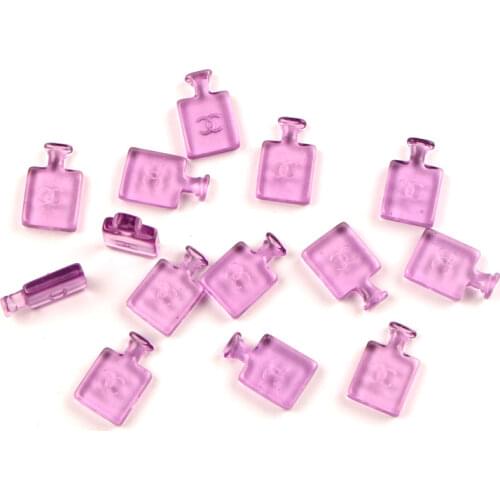 20Pcs Purple Resin Perfume Bottle Decoration Crafts Flatback Cabochon Kawaii DIY Embellishments For Scrapbooking Accessories