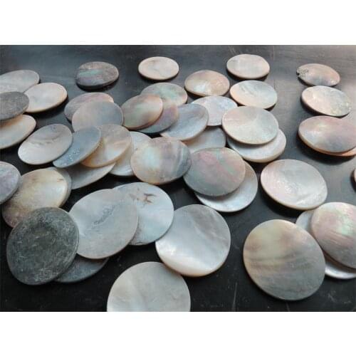 20Pc shell Inlay Material Circle black lip pearl oyster blanks 37mmx(2-4mm)