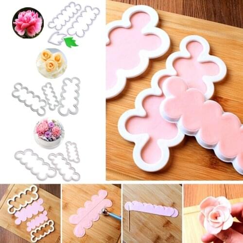 3Pcs/set Baking Mould Rose Petal Flower Cutter Fondant Cutter Biscuit DIY Mold Cake Decorating Cake Tools Baking Accessories