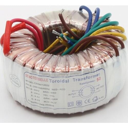50W Pure Copper Toroidal Transformer Audio Amplifier Power Supply PSU Output: 220V*2+6.3V*2