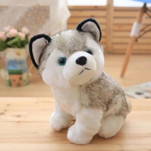 9.8 Inches Plush Husky Puppy Doll PP Cotton Soft Skin-friendly Gliding And Fluffy Hair Stuffed Animal Toy Gift For Children