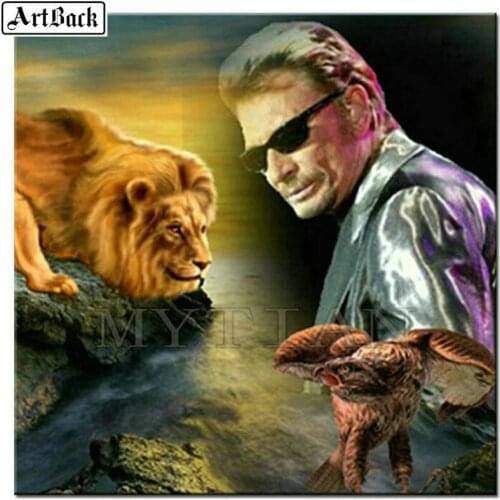 "johnny hallyday" 21 styles diamond painting full round picture 5d diy diamond mosaic full square painted French singer sticker