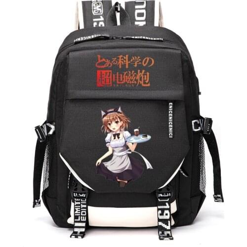 Anime A Certain Scientific Railgun Misaka Mikoto Shirai Kuroko Outdoor Travel Rucksack Casual Schoolbag Student Backpacks