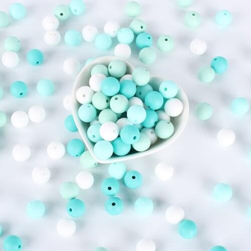 Keep&Grow 500pcs/lot Silicone 12mm beads Loose Teether Beads Baby Toy Teether Chew Free Food Grade DIY Jewelry Necklace Making