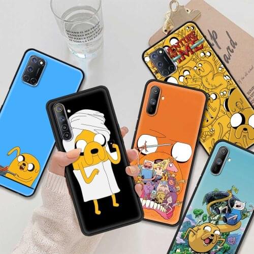 Phone Case For Realme 8 C21 6 7 Pro C3 XT GT Neo Master 5 7i X50 C15 C11 C12 X7 Black Silicone Fundas Capa Adventure Time anime