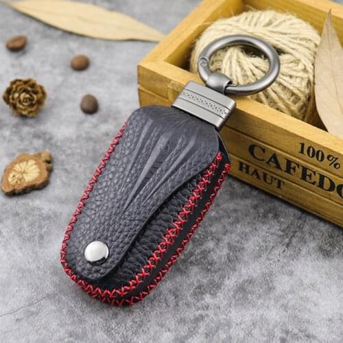 First layer genuine leathe handsewing car key case