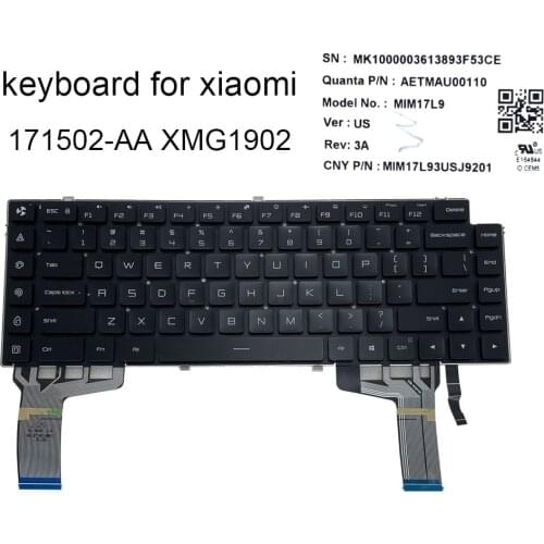 US RGB Backlit Colorful Gaming Keyboard for Xiaomi MI Pro 15.6 171502 171501 01 AA AL AF Laptop Keyboards AETMAU00110 MIM17L9