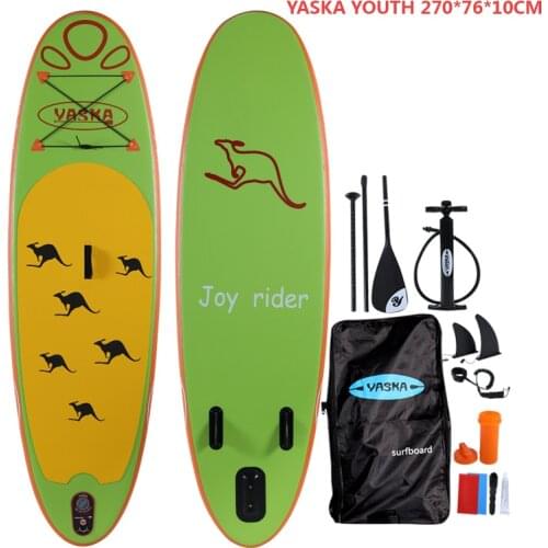 YASKA Children inflatable paddle board sup stand up board Youth surfboard water sport dinghy raft 9'feet