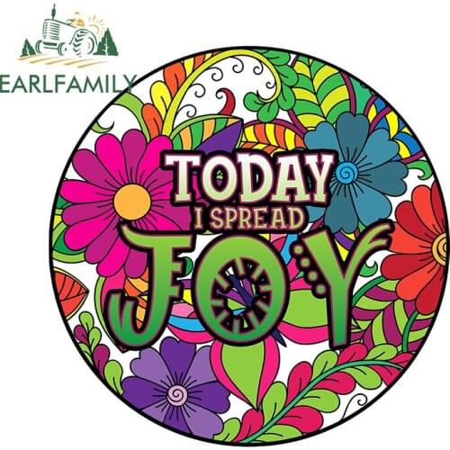 EARLFAMILY 13cm x 13cm Today Spread Joy Green Car Stickers and Decals Waterproof Auto Wall Laptop Decor Car Accessories