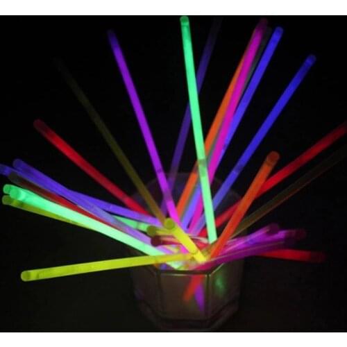 100 Pcs Party Fluorescence Light Glow Sticks Bracelets Necklaces Neon For Wedding Party Glow Sticks Bright Colorful Glow Sticks