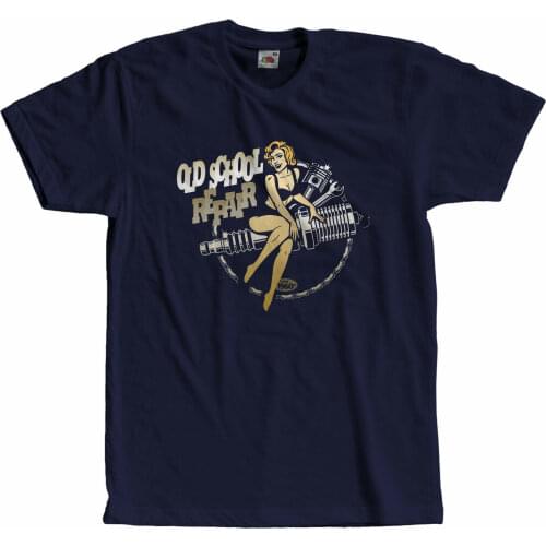 Old School Motorad Hot Rod Vintage Chick Garage Motor Bikers On Sale New Fashion Summer Print T Shirt Men Biker T Shirts