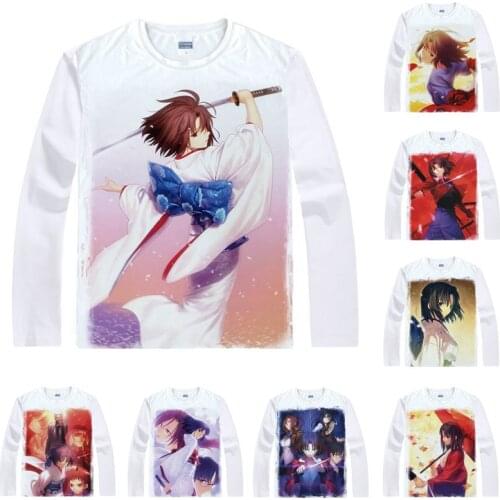 Boundary of Emptiness T-Shirts Men Hip Hop Long Sleeve Anime Shirt Kara no Kyokai Shiki Ryogi Cosplay Motivs Kawaii Shirts Women