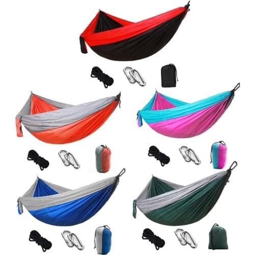 Hammock Camping Survival Swing Sleeping Bed for 2 Person Hunting Travel Indoor Garden Hammocks Bed