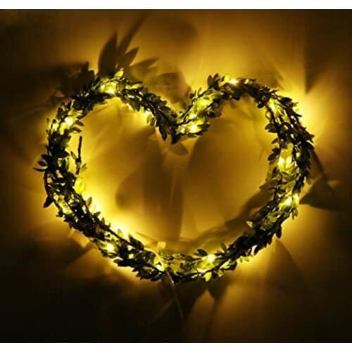 String Lights Green Leaf Garland Vine Fairy Lights LED 1M Battery Powered Party Decor Holiday Party Christmas Decoration