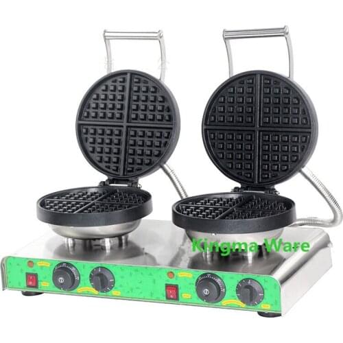 Bakery machine belgium waffle maker double plate round waffle machine