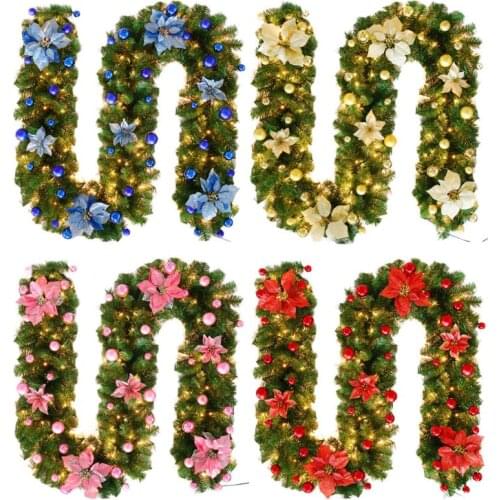 Artificial Christmas Tree Simulation Green Rattan Spruce Fir Wreath Hanging Branches for Front Door Festive Imitation Decoration