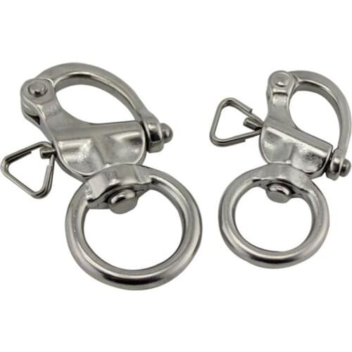 Stainless Steel 316 Quick Release snap hook swivel Spring Shackle Ring Camera Strap Buckle carabiner hanging Metal hardware