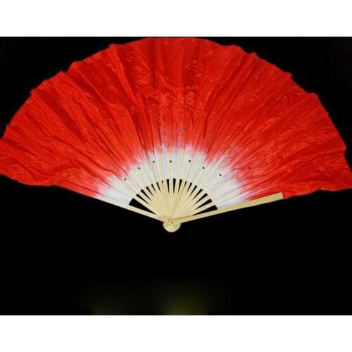 Chinese Silk Veil Bamboo 18 Ribs Fan Short Veils Nice Belly Dancing Fans Stage Performance Dance Props Gift 5 Colors ZA1656