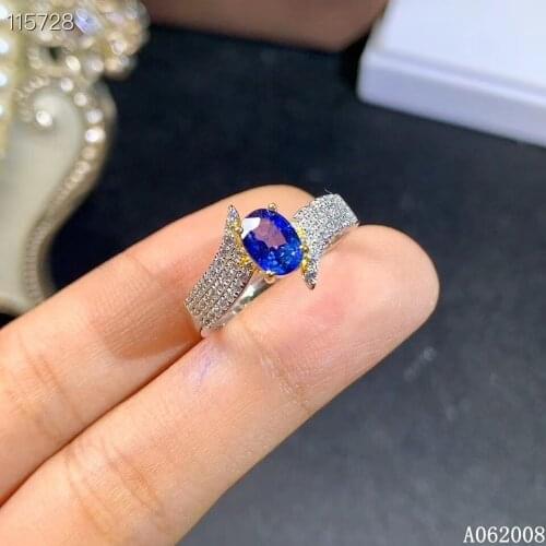 KJJEAXCMY boutique jewelry 925 sterling silver inlaid natural sapphire ring ladies trendy ring support test hot selling