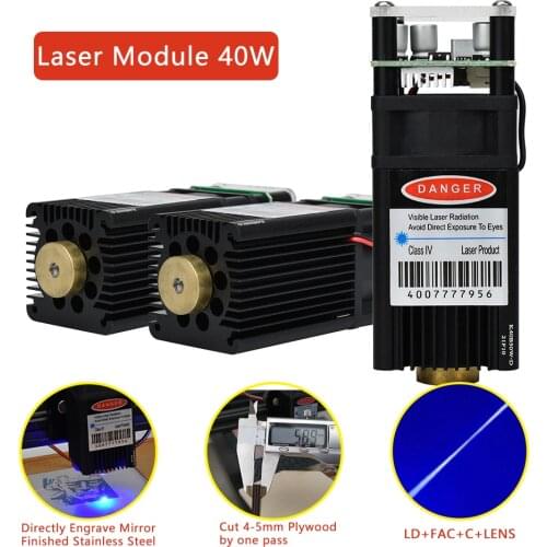450nm 40W Laser Module Laser Head for Laser Cutting Machine CNC DIY Fixed Focus Laser Marking Engraving Wood Tools