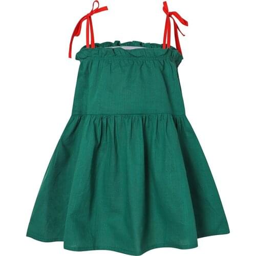 Summer Girls Floral Dress Sling Ruffles Bohemian Beach Princess Dresses for Girl Clothing 1-6 Years With Necklace Gift