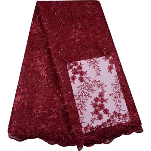 Best Selling African Beaded Cord Lace High Class French Lace Fabric 2018 African Mesh Lace Fabric For Nigerian Lace Wedding 969