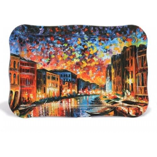 Patterned Metal Tray Rectangular 23,8 x 35,8 Cm Aid Home Accessory Luxury 2021 Kitchen Accessories