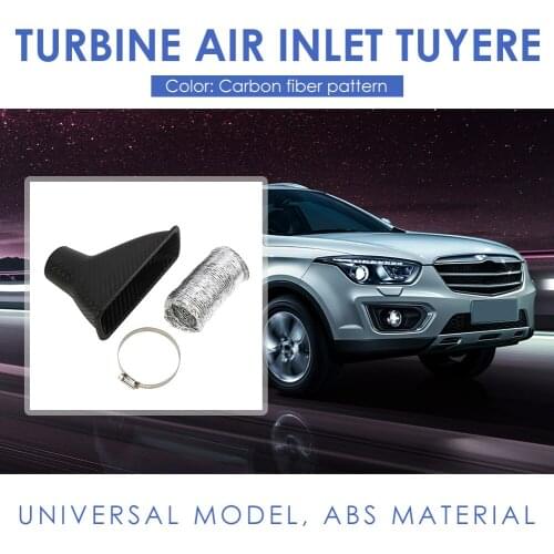 Multi-functional Classic Practical Durable Carbon Fiber Look Car Front Bumper Turbo Air Intake Inlet Pipe Air Funnel Kit