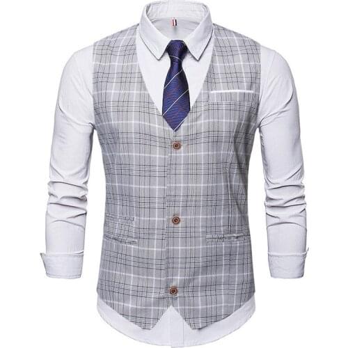 Mens brand new creative fashion personality business casual business vest wedding best man plaid vest mens vest casual