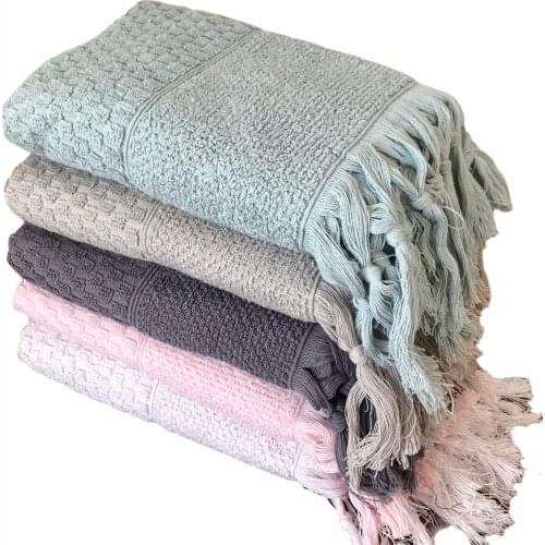 Hand Towel Set for Bathroom, 100% Turkish Cotton (5 Pack) (50x90 cm) Face Towel Absorbent Decorative Luxury Terry with Fringes