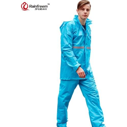 Rainfreem Double-layer Impermeable Raincoat Women/Men Rain Coat Suits Outdoor Women Motorcycle Camping Rain Gear Poncho