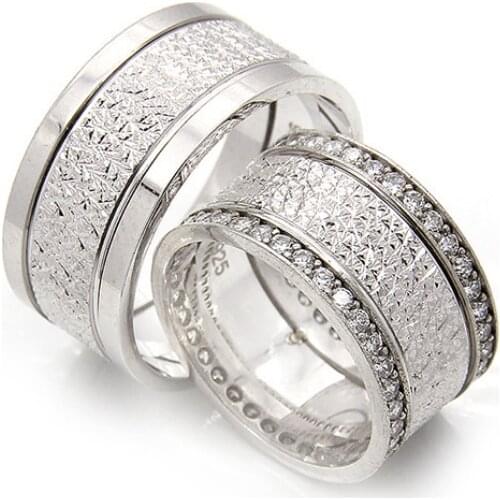 Couple Wedding Ring Sterling Silver 925 Woman And Man Luxury Jewelry Bands Fashion Engagement Anniversary Ancient Greek Model