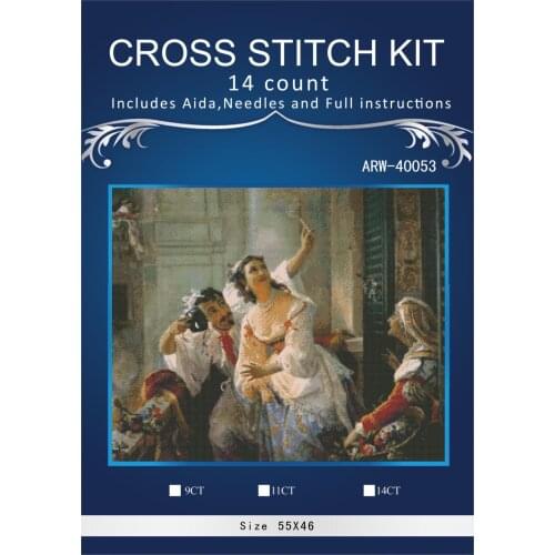 Oneroom People party Scenery Embroidery Needlework Crafts 14CT Unprinted DMC DIY Quality Cross Stitch Kits Handmade Arts Decor