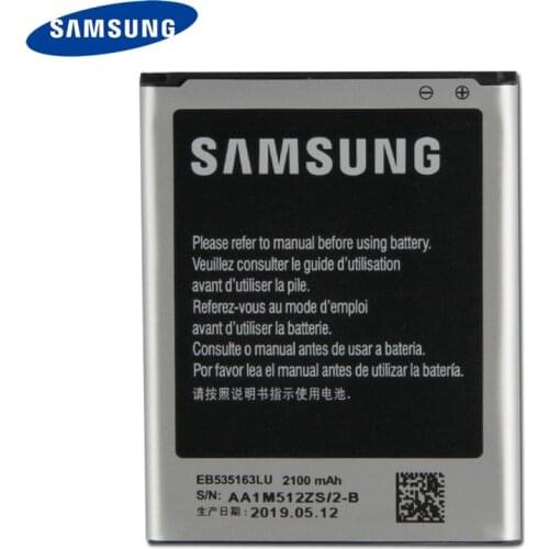 Original Replacement Phone Battery EB535163LU For Samsung I9082 Galaxy Grand DUOS I9080 Authentic Rechargeable Battery 2100mAh
