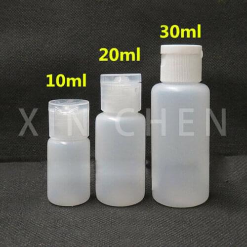 10PCS Empty Plastic Flip Lid Lotion Bottle Squeezable Cosmetic Sample Container Travel Liquid Shamboo Fill Vial 10ml/20ml/30ml