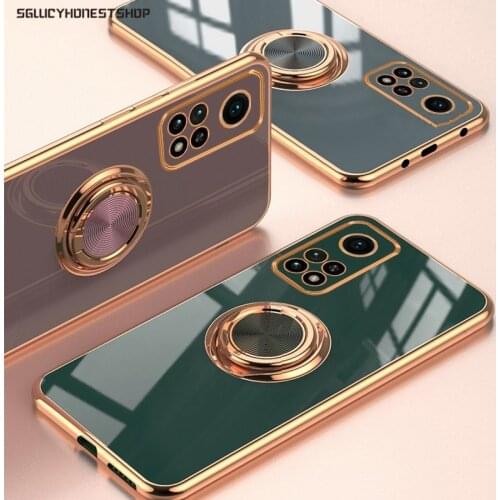 Luxury Ring Case For Xiaomi Mi 11 10 Ultra 10T Pro 10 T 10Pro Mi 10 Lite Phone Soft TPU Silicone With Ring Holder Stand Cover