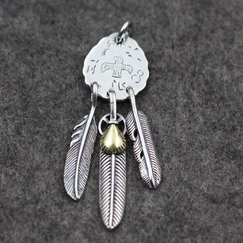 S925 Sterling Silver Jewelry Wholesale Retro Thai Silver Feather Bird Bell For Men And Women Takahashi Goro Pendant