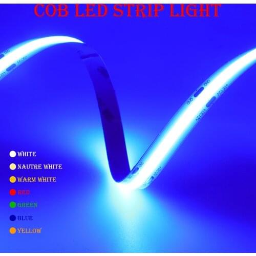 COB/FOB High Density Led Flexible Strip Light 384/582Leds/m ,10/14W RA80 White/Nature White/Warm White/Red/Blue/Green DC12 24V