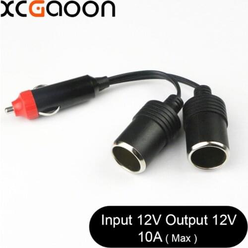 XCGaoon 2 Ways Triple Car Cigarette Lighter Splitter Female Socket Plug Power Adapter Connector, input 12V Output 12V 10A
