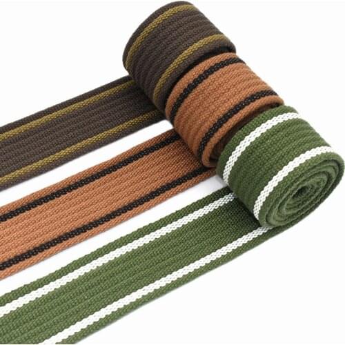 1.5"Stripe Webbing Cotton Webbing Bag Strap Fabric belt Canvas Webbing Pet Collar webbing Knapsack Strapping for Textile Sewing
