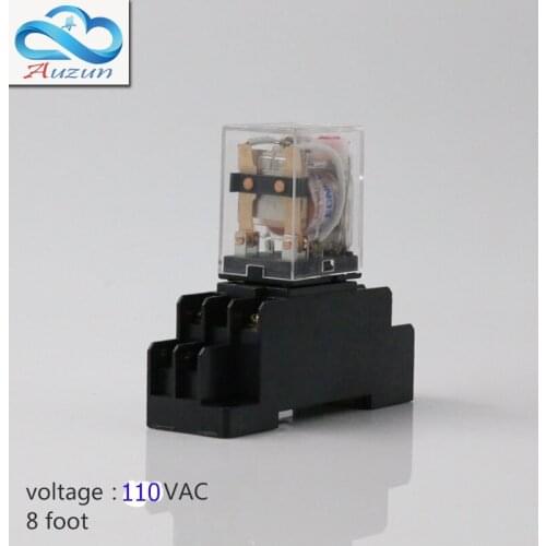 10 pieces hh52P small AC110V relay with intermediate relay lamp base current is 5 a silver contact eight feet