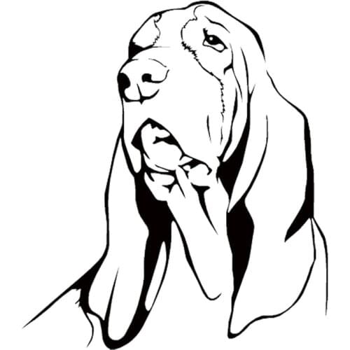 17.8*20.3CM Basset Hound Dog Car Stickers Reflective Vinyl Decal Car Styling Truck Decoration Black/Silver S1-0942