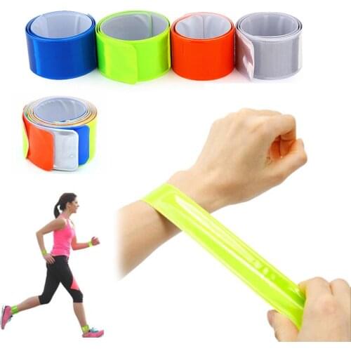 2Pcs Cycling Reflective Strips Tape Warning Wristband Outdoor Running Fishing Safe Bicycle Bind Pants Leg Strap Fluorescent Band