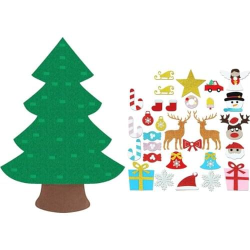 30pcs Handmade DIY Christmas Tree decorations Ornaments Kids Gift toys Felt Cloth Carpet Puzzle Ornament Pendants For Home
