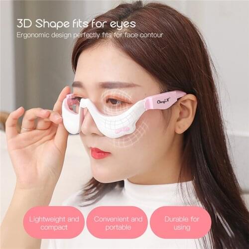 3D Micro-Current Pulse Eye Relax Massager Heating Therapy Acupressure Fatigue Relief Wrinkle Reduction Blood Circulation