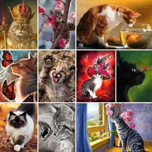 40x50x60x70 diamond painting 5D Full Square embroidery mosaic Cross Stitch Cute animal lovely cat DIY home Decoration gift