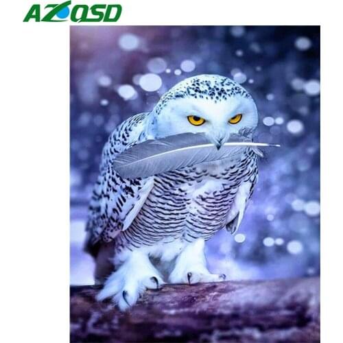 AZQSD Diamond Painting Owl Winter Cross Stitch Picture Of Rhinestones Diamond Embroidery Animal 5d Diy Home Decor Gift Handmade