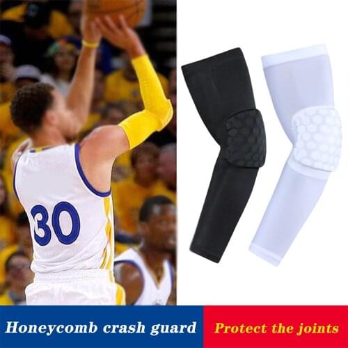 Brand Basketball Honeycomb Arm Guard Sports Elbow Bumper Lengthened Protective Gear Warm Cold Sleeves Summer Football Equipment