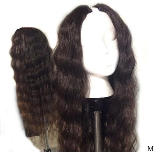 Free Shipping 28inch Long U Part Wig Human Hair 180 Density Glueless Human Hair Wigs 10A Indian Remy Hair Body Wave Can Be Dyed